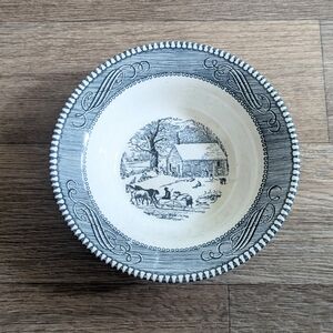 Royal Currier USA Vintage White and Blue Bowl